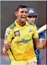  ?? ?? Matheesha Pathirana struck first ball on his IPL debut