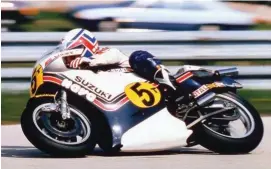  ??  ?? Luccinelli was the second rider, after Sheene, who won a championsh­ip for Suzuki