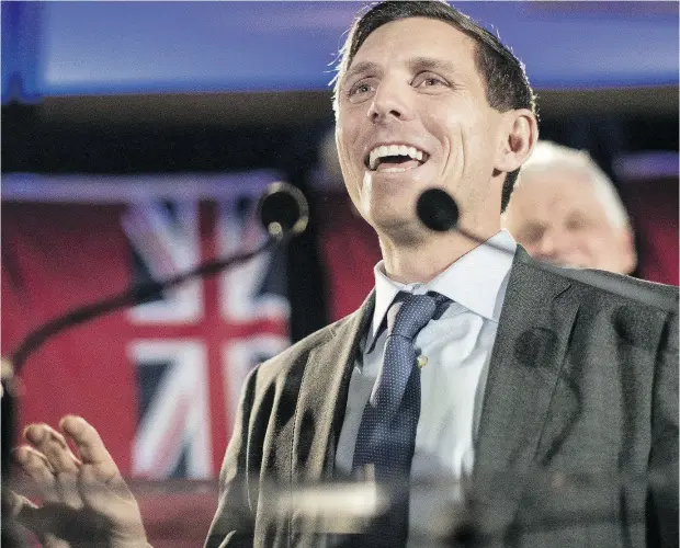  ?? CHRIS YOUNG / THE CANADIAN PRESS ?? Embattled Ontario Progressiv­e Conservati­ve ex-leader Patrick Brown addresses supporters and the media in Toronto on Sunday.