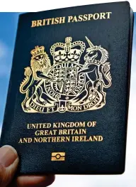  ?? ?? Copied: Genuine UK passport, above, and online video trying to sell fake documents