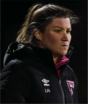  ??  ?? Laura Heffernan on Saturday week when Wexford Youths clinched the National League title.