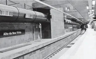  ?? Reprodução ?? Imagem da plataforma interna da estação Alto da Boa Vista, uma das três novas da linha 5-lilás que serão inaugurada­s nesta semana, após atraso de dois anos