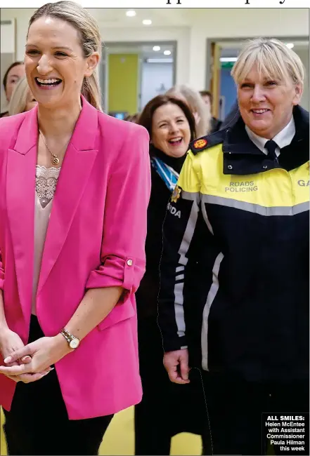  ?? ?? all smiles: helen Mcentee with Assistant Commission­er Paula hilman this week