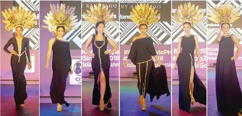  ??  ?? The winners and top placers of the first Binibining Cebu pageant wearing the “Island Souvenirs x Cary Santiago” collection