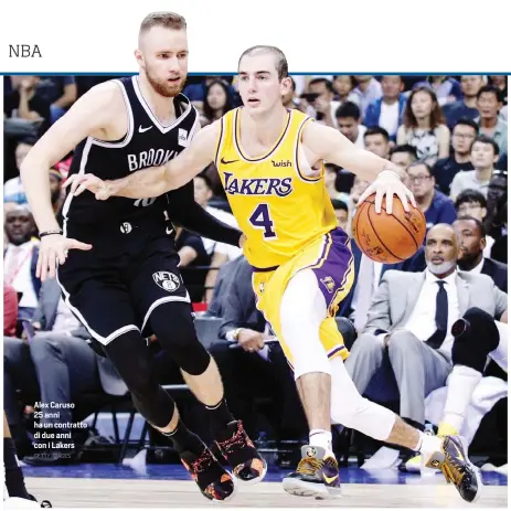  ?? GETTY IMAGES ?? Alex Caruso 25 anni ha un contratto di due anni con i Lakers