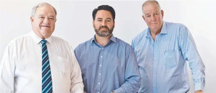  ?? Picture: Kevin Farmer ?? LOOKING AHEAD: Western Mustangs Rugby League Football Club board members (from left) Frank Martin, Bob Bennett and Michael Burns discuss plans to enter the Toowoomba-based team in the Intrust Super Cup in 2021.