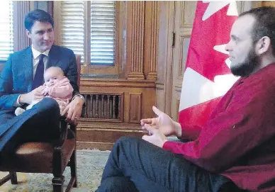  ??  ?? Prime Minister Justin Trudeau met with Joshua Boyle and his family on Dec. 18 and allowed them to take photos.