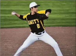  ?? Pete Paguaga / Hearst Connecticu­t Media ?? Amity’s Paul Canalori was a single shy of hitting for the cycle, driving in 4 runs in a victory over Notre Dame-West Haven.