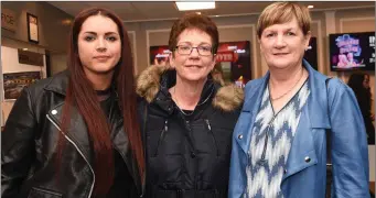  ?? Photo by Michelle Cooper Galvin ?? Maureen and Marie Keane with Tess Crowley at the Strictly Come Dancing in aid of Irish Cancer Society in the INEC on Friday.