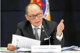  ??  ?? NEWBUDGET SYSTEM In a talk with reporters last week, Benjamin Diokno explained the shift to a cash-based budget from an obligation-based one.