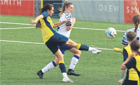  ?? Picture: Dave Haines ?? Kau’inohea Taylor scored twice as Moneyfield­s defeated Keynsham 3-1 to secure third place in the Women’s National League South West Division 1