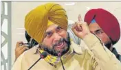  ?? ANI ?? Punjab Congress chief Navjot Singh Sidhu addressing members of the trade and industrial associatio­n in Amritsar on Thursday night.