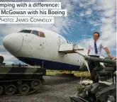  ?? Photo: James coNNolly ?? Glamping with a difference: David McGowan with his Boeing