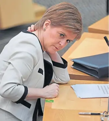  ??  ?? LIMITATION­S: First Minister Nicola Sturgeon delivered a pandemic update.