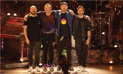  ?? Photograph: Shlomi Pinto/Getty Images ?? ▲ A tree will be planted for each ticket sold on Coldplay’s current ‘music of the spheres’ world tour, which includes a kinetic-powered dancefloor and other green features.