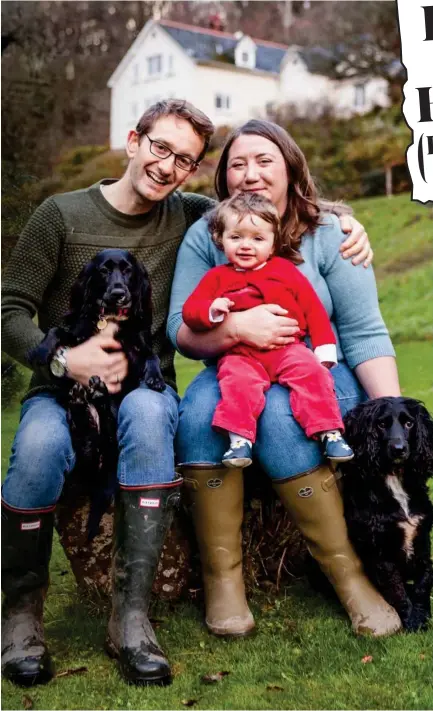  ??  ?? Paradise found: Rebecca, Adrian and Rosalyn, with dogs Bess and Penny. Inset: Shona Sibary’s story from Wednesday’s Mail