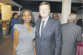  ??  ?? Shorna-kay Richards, director of bilateral relations, Ministry of Finance, and High Commission of Canada in Jamaica political counsellor Kevin Gilhooly.