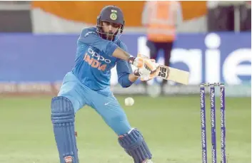  ?? — AFP ?? India’s Ravindra Jadeja plays a shot during the Asia Cup final against Bangladesh at the Dubai Cricket Stadium.