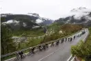  ??  ?? The main contenders during stage 16, which had to be shortened due to bad weather. Photograph: Tim de Waele/Getty Images