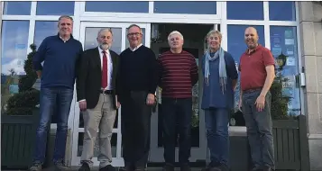  ??  ?? Ciarán Lally (left) and Dave Shannon (third from left) from the East Coast Greenway group with Jack O’Connor, Liz McManus, Ian McGahon and John Kenna from the Labour Party.