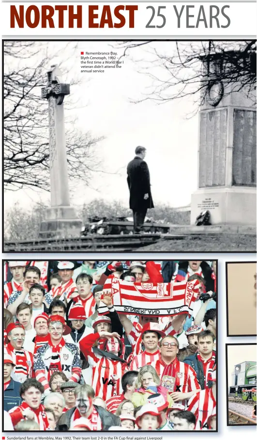  ??  ?? Remembranc­e Day, Blyth Cenotaph, 1992 – the first time a World War I veteran didn’t attend the annual service
