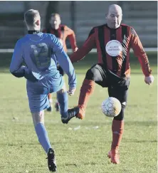  ??  ?? Over-40s action as Plains Farm Alldec take on Newcastle East End.