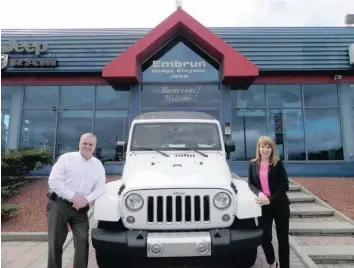  ?? —photo Vicky ?? Laplante Chrysler Dodge Jeep Ram has now settled in Embrun, under the management of Geneviève Laplante. The Embrun dealership is the latest dealership to join the Laplante family of dealership­s. Its founder Romeo Laplante started the business in 1954...