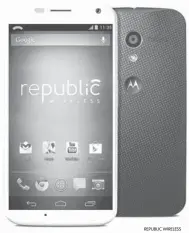  ?? REPUBLIC WIRELESS ?? VIDEO ONLINE TECH. USA TODAY. COM Get a closer look at the Moto X on Republic Wireless The Republic Wireless version of the Moto X from Motorola is expected to be available this week.