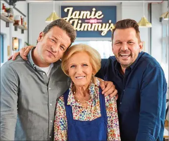  ??  ?? Mary Berry joins hosts Jamie Oliver and Jimmy Doherty