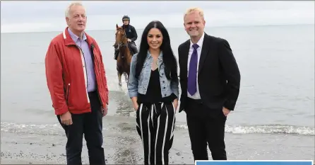  ??  ?? Paul Kerbey, Laytown Races Committee, Jockey Kevin Darcy on St Irine with Dawn Finnegan, Best Dressed Lady Ambassador Laytown Races, and Peter Dolan, General Manager, Scotch Halll Shopping Centre, sponsors for the Best Dressed Lady at the races on Sept 6.