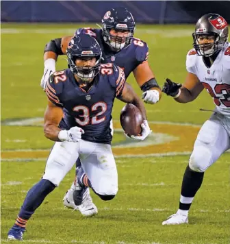  ?? NAM Y. HUH/AP ?? The Bears still like running back David Montgomery, but he hasn’t turned into the do-everything star they thought he would be when they drafted him in 2019.