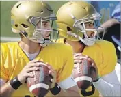  ?? Luis Sinco Los Angeles Times ?? DEVON MODSTER, right, appears to be in position to be UCLA’s No. 2 quarterbac­k to Josh Rosen, left.