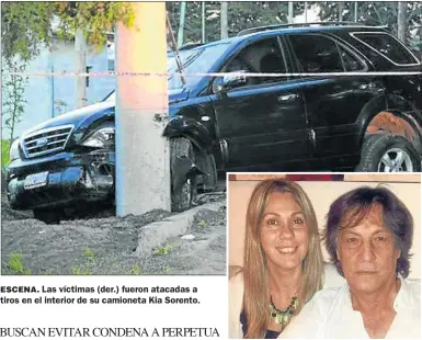  ?? FOTOS: CEDOC PERFIL ?? ESCENA. Las víctimas (der.) fueron atacadas a tiros en el interior de su camioneta Kia Sorento.