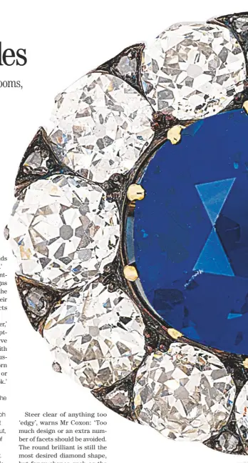  ??  ?? Who wouldn’t want to inherit this late-19thcentur­y sapphire-anddiamond brooch (right) or this De Beers Talisman ring (far right)