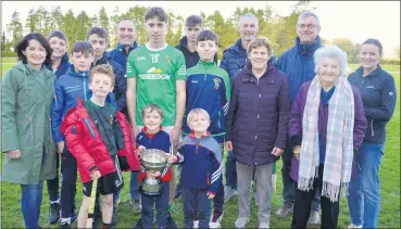  ?? (Pic: P O’Dwyer) ?? TIME TO CELEBRATE! Tom McGrath, Harbour Rovers, with family members after the Hibernian Hotel Avondhu JAHC final last Saturday in Castletown­roche.