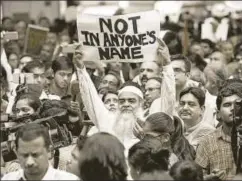  ?? RAJ K RAJ/HT PHOTO ?? A protest in support of the 'Not in My Name' campaign against lynchings, Jantar Mantar, ▪
New Delhi, June 28, 2017