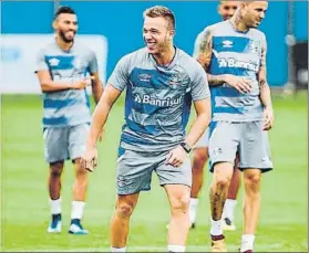  ?? FOTO: GREMIO ?? Arthur volvió a entrenarse con el Gremio esta semana tras 54 días de baja