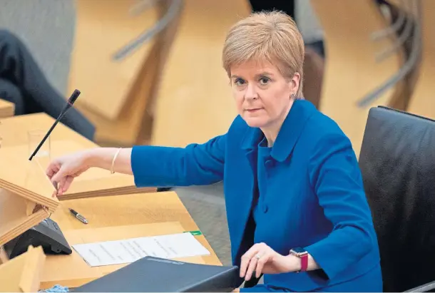  ??  ?? MEASURES: Nicola Sturgeon said there must be no let-up in the fight against the virus as she warned about the nation’s mounting Covid death toll.