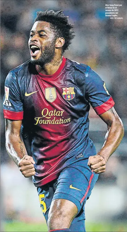  ?? FOTO: PEP MORATA ?? Alex Song firmó por el Barça en el verano de 2012 procedente del Arsenal inglés.