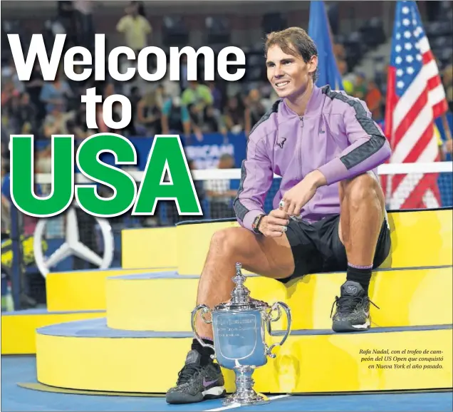  ??  ?? Rafa Nadal, con el trofeo de campeón del US Open que conquistó en Nueva York el año pasado.