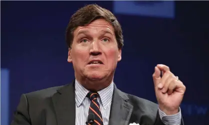  ?? Photograph: Chip Somodevill­a/Getty Images ?? Tucker Carlson in March 2019. His stances have triggered advertisin­g boycotts of his show and widespread condemnati­on by rights groups.