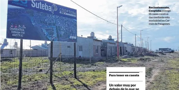  ?? FOTOS: AGENCIA PATAGONES ?? Recienteme­nte, Coopteba entregó 55 casas construida­s mediante esta modalidad en Carmen de Patagones.