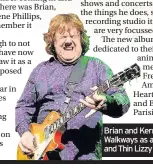  ??  ?? Brian and Kerry covered Parisienne Walkways as a tribute to late Skid Row and Thin Lizzy guitarist Gary Moore, left