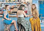  ??  ?? Mamma Mia: so many styles, so much summer still to enjoy. Above: Alexa Davies, Jessica Keenan Wynn and Lily James (also right) in Mamma Mia!: Here We Go Again. Christine Baranski, Julie Walters and Amanda Seyfried in the film, below right
