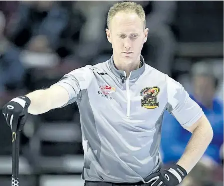  ?? POSTMEDIA NETWORK PHOTO ?? Brad Jacobs, who won the Olympic men’s curling gold medal in 2014 in Sochi, suffered his fourth loss of the 2017 Canadian curling trials.