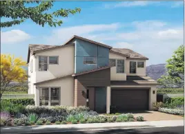  ??  ?? Pardee Homes Pardee Homes will open Corterra in Henderson in late August. Shown is a rendering of Corterra Plan Three in the Nevada Living elevation.