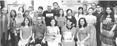  ??  ?? Members and guests at the Labuan Toastmaste­rs Club gathering. Seated (left to right): Secretary Shirly Ho-CC, VP Education TM Gregory Kinsim, Sandra, Zyee, treasurer Margaret Lok- ACB, CL.