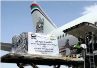  ?? Wam ?? hELPIng hAnD: UAE has sent medical aid to India to help the country in curbing the Covid-19 outbreak. —