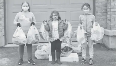  ?? Sean Heeger ?? Hope Tupling (right) and sisters Olivia and Rachel Lidster have formed the Garbage Club, working to clean up litter one town at a time.