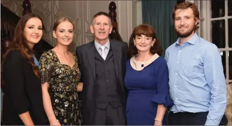  ?? Photo by Michelle Cooper Galvin. ?? John Bessie O’Connor at his retirement function from ESB Networks after 38 years with his wife Bríd and triplets Nancy, Bríd and John at The Killarney Avenue Hotel on Saturday. Missing from photo is his son Stephen who lives in America.